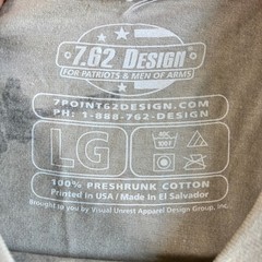7.62 Design Unexpected Company Military Tactical Graphic T-Shirt Mens LG Tan