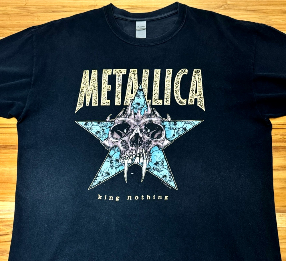 Metallica King Nothing T-Shirt XL Pushead Skull Faded Charcoal Boxy Band Tee