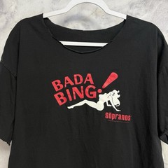 Vintage Sopranos Bada Bing! Shirt Mens XL Black Satin Dolls Club 2000s