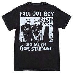 Fall Out Boy Mens Black Mineral Wash Short Sleeve Graphic Tee Shirt Small