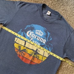 Corona Shirt Mens Medium Blue Casual Crew Neck Beach Fishing Outdoor Camp Tee