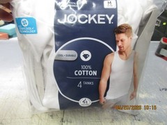 Jockey Men’s Cotton Tanks Made in America 3 Pack Size Medium New