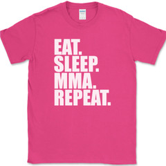 Eat Sleep MMA Repeat T-Shirt Funny Martial Arts Hobby Sports Fitness Tee