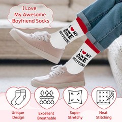 Couples Socks, I Love My Psychotic Girlfriend, Boyfriend Gift, Valentines