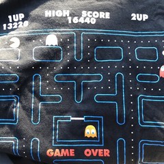 Medium cotton mix Pac-Man T-shirt!! Clean Very Nice Dark Color Print