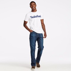 NWT Timberland Men’s Faded Linear Logo Short Sleeve Crew Neck T-Shirt Tee A11GY