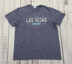 Las Vegas Nevada Heathered Blue Gray Graphic Tee Adult Size L