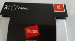 Hanes Premium Men’s 3 Pack Comfort Fit Crew T-Shirts Size Medium White X Length