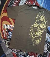 Vintage Split Skate Shirt Large Skulls Graphic Grunge Surf Y2K Skateboarding