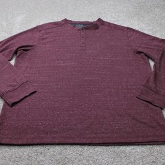 01.Algo Shirt Men 2XL XXL Red Performance Henley anti-odor Quick Dry Long Sleeve