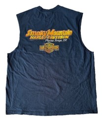Harley Davidson Smokey Mountain T Shirt Sleeveless XL 2015 Double Sided Black