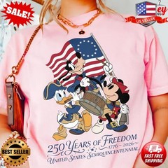 Disney Mickey and Friends Celebrate 250 Years 4th July 2026 Shirt T-Shirt S-5XL