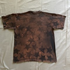 Vintage 2000s Cotton City Blank T Shirt Mens 1XL Black Bleach Dye Acid Wash Y2k