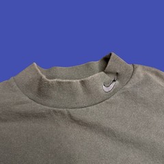Vintage Nike Long Sleeve T Shirt XL Brown Mock Neck Logo Swoosh USA Made