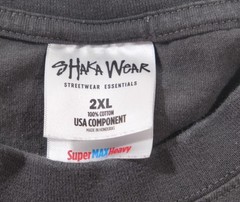 Shaka Wear Mens Super Max Heavy Gray T-Shirt Size 2XL