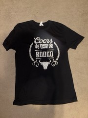 Bella + Canvas Women Short Sleeve T-Shirt Black Coors Rodeo Graphic Crew Neck L