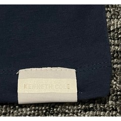 Kenneth Cole New York Mens Legion Blue Graphic Logo T-Shirt Tipped Trim L NEW