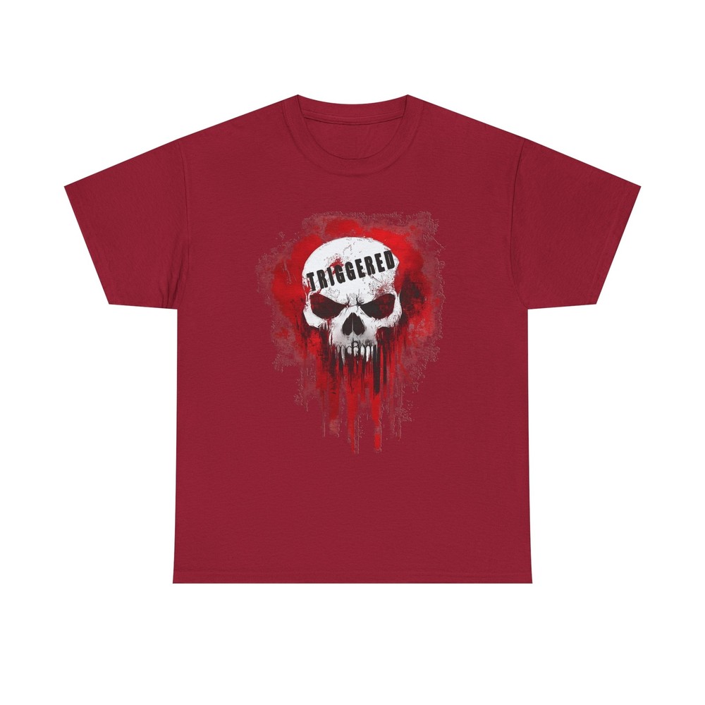 Furious Triggered Skull Graffiti. Dark Art, Bloody Horror Biker Punk Heavy Metal