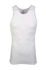 GILDAN Men’s White A Shirt Ribbed TAGLESS Tank Tops 5 Pack Mens Size 2XL