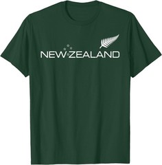 NEW Zealand Fern Flag Athletic Sports Style TEE T-Shirt