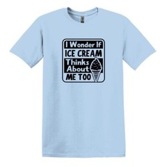 I wonder if Ice Cream thinks about me too – Adult Unisex Soft T-shirt