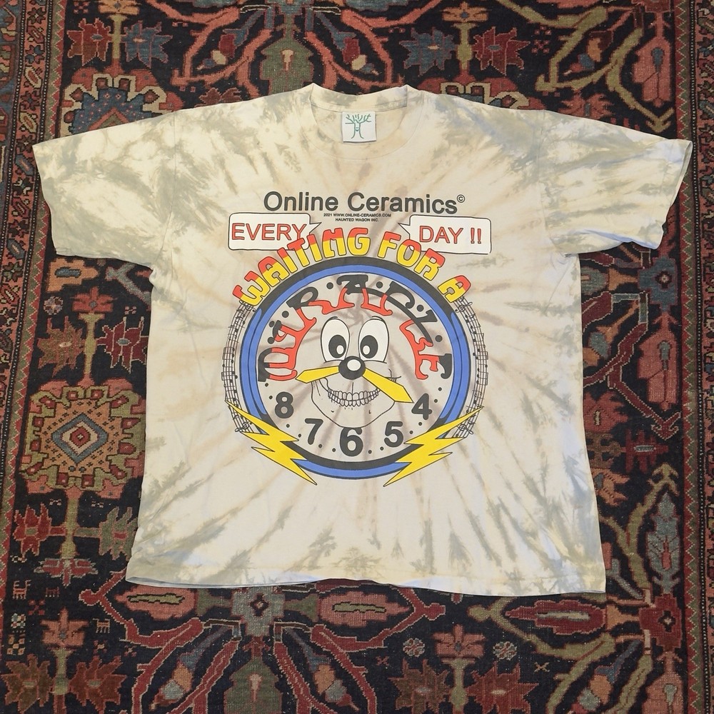 Online Ceramics Waiting for a Miracle Hand-Dyed Tee XL One-of-One Dye Pre-Owned