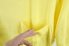 Vintage 90s Streetwear Mens Large Blank Short Sleeve Pocket T-Shirt Yellow USA