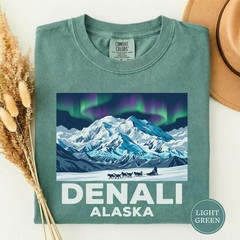Denali Alaska Aurora Comfort Tee National Park Travel Souvenir