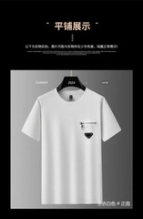 New Fashion Trend Embroidered Zip Pocket Short Sleeve Luxury Summer Men T-Shirt