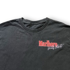 Vintage Marlboro Wild West Cowboy Killers Shirt XL Skeleton Horse Graphic Black