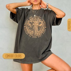 Retro Elephant Graphic Comfort Tee Soft Cotton