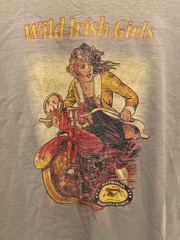 District Threads Wild Irish Girls Motorcycle Museum Graphic T Shirt XL Beige