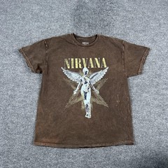 Nirvana Shirt Mens XL Brown In Utero Angel Live 93 Tour Graphic Tee Rock Music