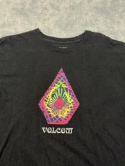 Volcom Shirt Mens L Black Tie Dye Stone Logo Graphic Tee Tagless Skate Surf
