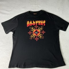 Hooters Shanghai Flames Graphic T-shirt Men XL Black Short Sleeve Y2K VTG