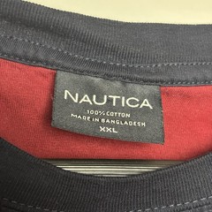 Nautica Rowing Shirt Mens XXL Navy Blue Contrast Collar Graphic Tee Retro Prep