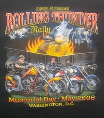 Rolling Thunder Motorcycle Rally Shirt XL 2006 Black Washington DC Wolf Biker