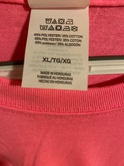 NEW WITHOUT TAGS LOT OF 6 UNISEX SIZE XL HANES SAFETY PINK POCKET T-SHIRTS