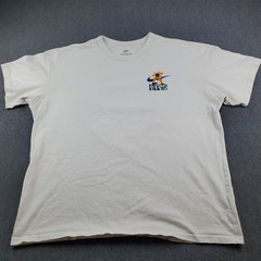 Nike Swoosh graphic t-shirt Floral print front and back Men’s Size XL Beige