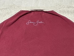 Sean John Collection – Men’s 3/4 Sleeve Shirt Size L – LARGE – Burgundy and Gray