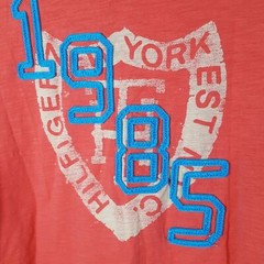 Mens Tommy Hilfiger Medium Cayenne Red New York 1985 Cotton Crewneck T-Shirt