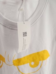 NWT Coofandy Mens Small White Short Sleeve Graphic Zip Across The Front T Shirt