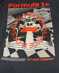 HYBRID APPARAL DARK GRAY AND RED SHORT SLEEVE TEE F1 FORMULA 1