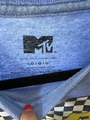 MTV Music Television Men’s Blue Logo Graphic Print Crew Neck T-Shirt Size L