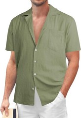 Mens Button Down Hawaiian Floral Shirt Casual Beach Vacation Tropical Top