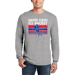 Ice Hockey United States – Winter Sports Long Sleeve T-Shirt – Sport Grey