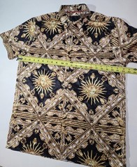 BAROQUE GOLD MEDUSA Mens L Shirt Y2K Button Up Italian Designer Geometric