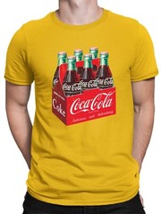 Coca-Cola Official Licensed Six-Pack Bottle Retro Design Men’s T-shirt