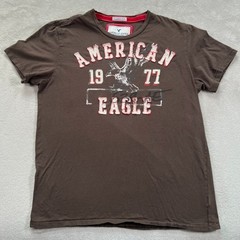 American Eagle T-Shirt Men’s Size Large Brown Classic Fit 1977 Graphic Print Y2K