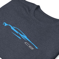 Softstyle T-Shirt For Chevrolet Corvette C8 Rapid Blue 2022-2023 Car Owners Gift